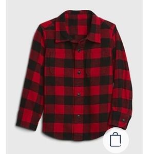 Gap Buffalo plaid flannel toddler button d…